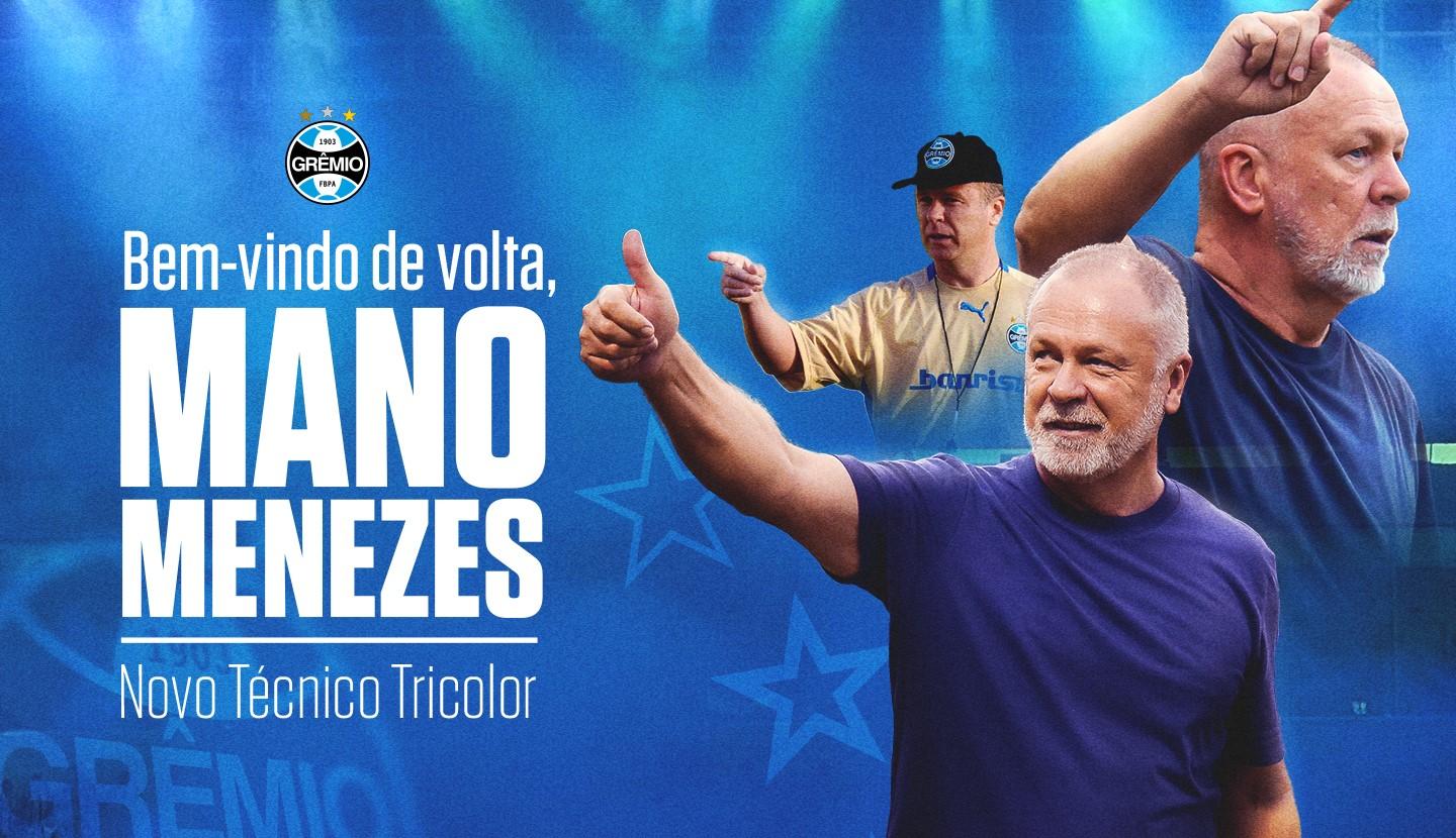 Grêmio anuncia acerto com Mano Menezes para o comando técnico