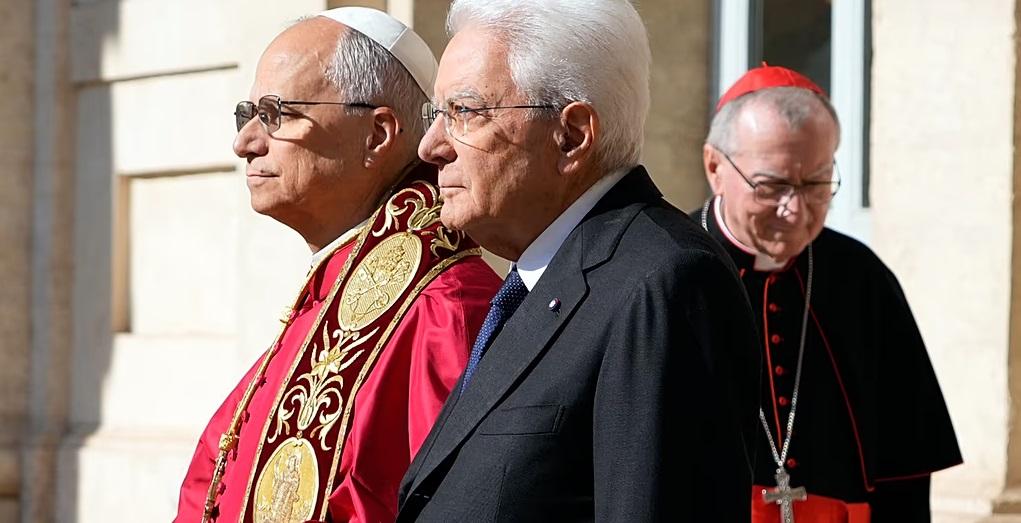 Papa Leão XIV realiza primeira visita de Estado ao Palácio do Quirinal, residência oficial do Presidente da Itália