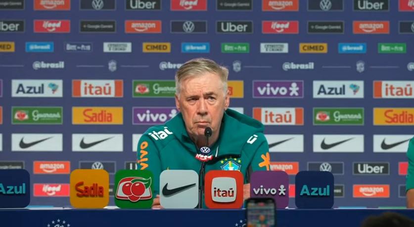 Ancelotti banca Neymar, define Marquinhos como capitão e revela escalação do Brasil para despedida no Maracanã