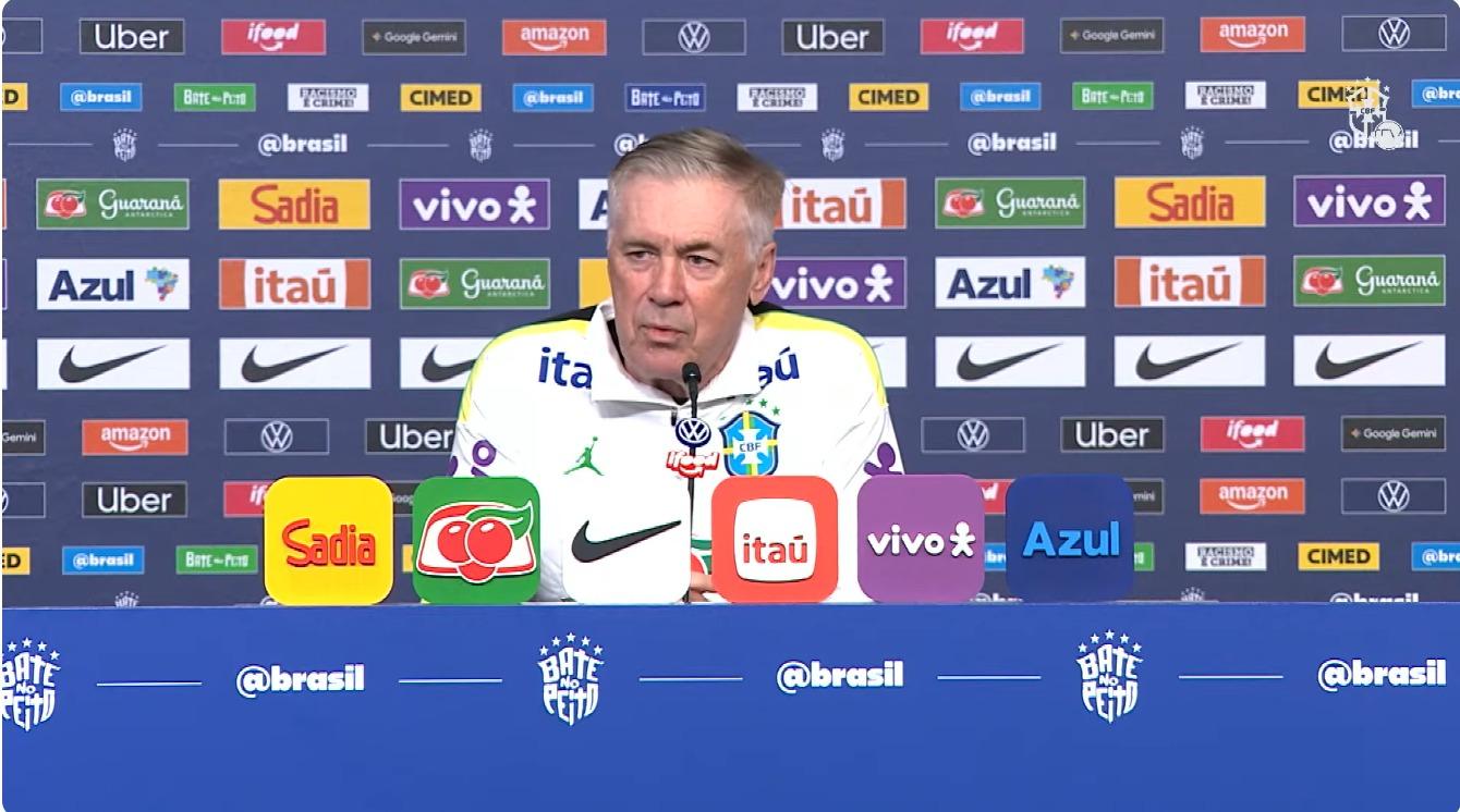 Ancelotti prioriza gestão de elenco e força mental em último teste do Brasil antes do Mundial