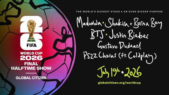 Justin Bieber será uma das atrações principais do show do intervalo da final da Copa do Mundo da FIFA 2026™, ao lado de Madonna, Shakira e BTS