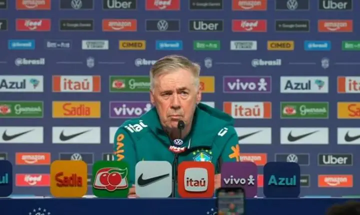 Ancelotti banca Neymar, define Marquinhos como capitão e revela escalação do Brasil para despedida no Maracanã