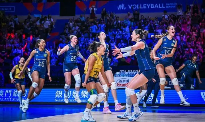 Brasil supera a Itália de virada e encara a Turquia na decisão da Liga das Nações