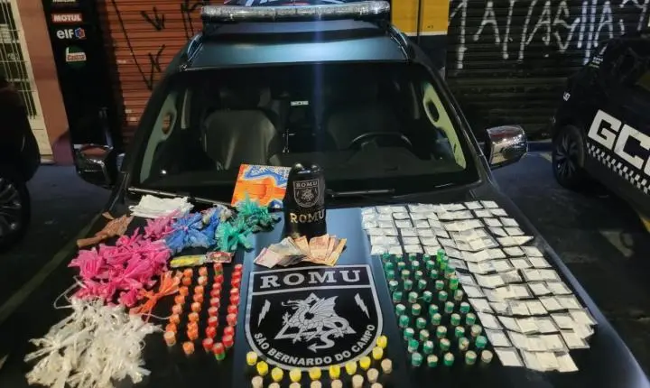 GCM de São Bernardo prende três por tráfico de drogas e reforça segurança em áreas próximas a espaço público
