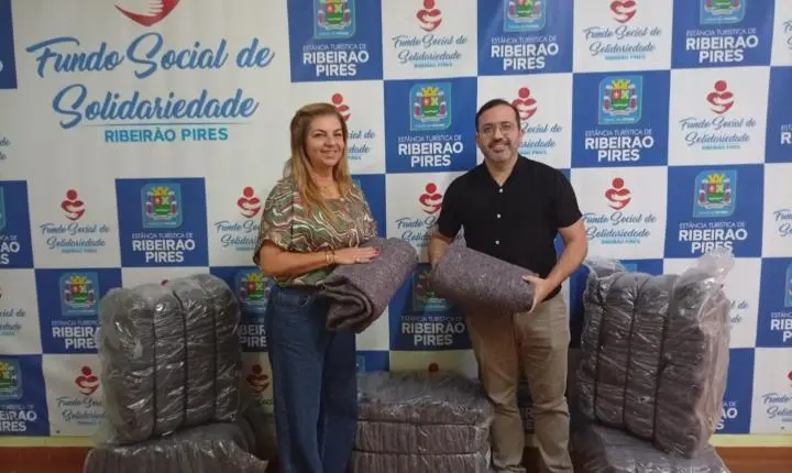 Ribeirão Pires recebe doação de cobertores sustentáveis para a Campanha do Agasalho 2026