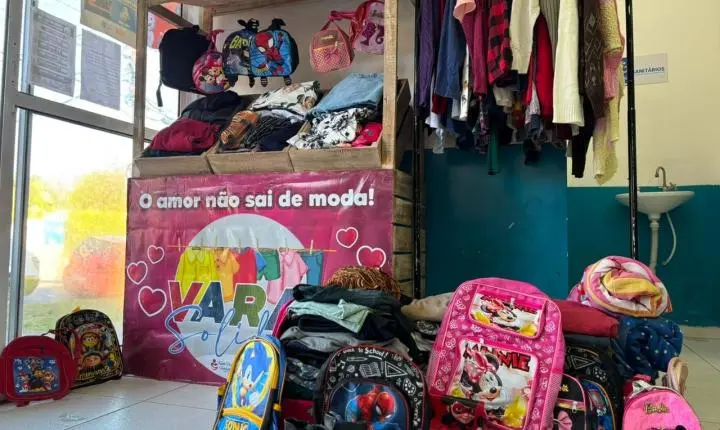 Varal Solidário oferece roupas e calçados gratuitos na USF Quarta Divisão em Ribeirão Pires